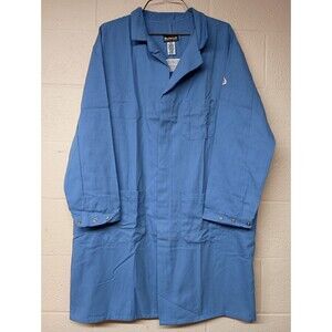 Bulwark FR Concealed Snap-Front Lab Coat Light Blue XXL New